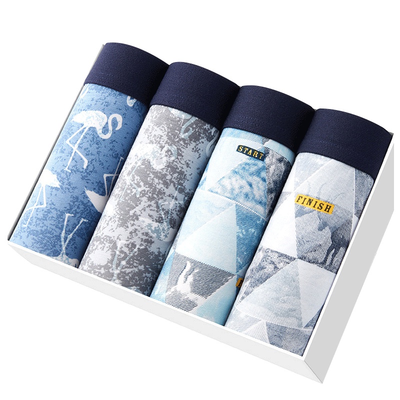 南极人4条盒装男士内裤男三角裤棉质青年透气性感可爱加大码裤头T1007