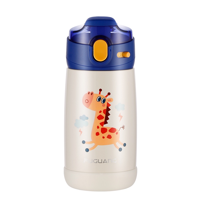 富光FUGUANG 贝贝奇儿童保温杯 316不锈钢男女吸管杯宝宝水壶大容量幼儿园水杯学生便携杯子WFZ1145-360
