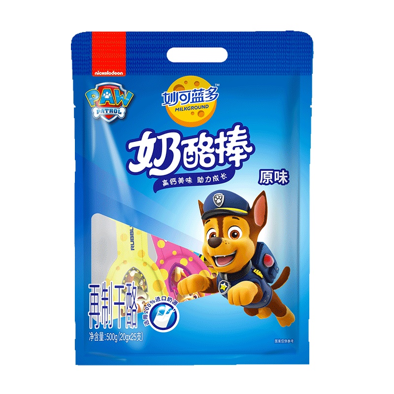 妙可蓝多（MILKGROUND）汪汪队立大功儿童奶酪棒500g原味*2+混合水果*1
