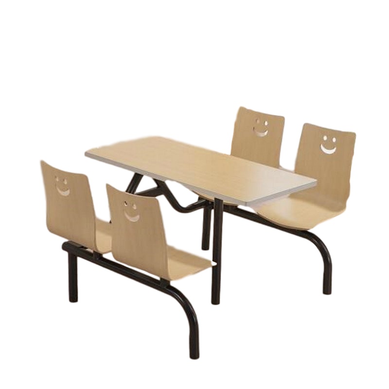 逐鹿中原逐鹿中原食堂餐桌椅连体桌椅快餐店桌椅CH-298一体组合(四人位/六人位)