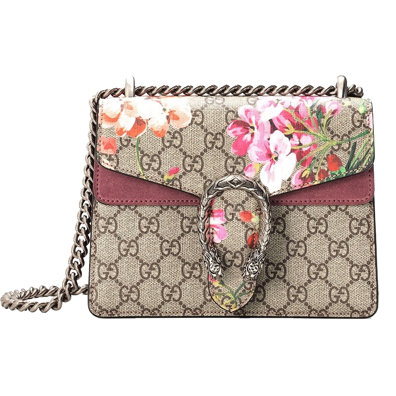 [海外直邮]GUCCI 古驰女包Dionysus系列天竺葵印花酒神迷你单肩包/斜挎包421970 KU23N 8693