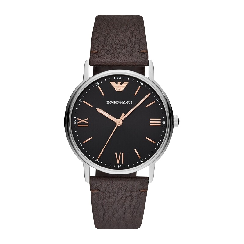 Armani阿玛尼经典男士石英表 简约休闲皮带手表男AR11153