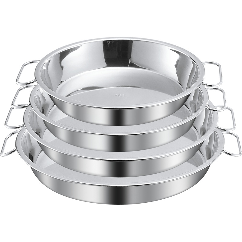 1个28cm[无耳朵]送四件套304不锈钢盘子凉皮锣锣做凉皮的工具家用面皮罗罗平底锅肠粉蒸盘