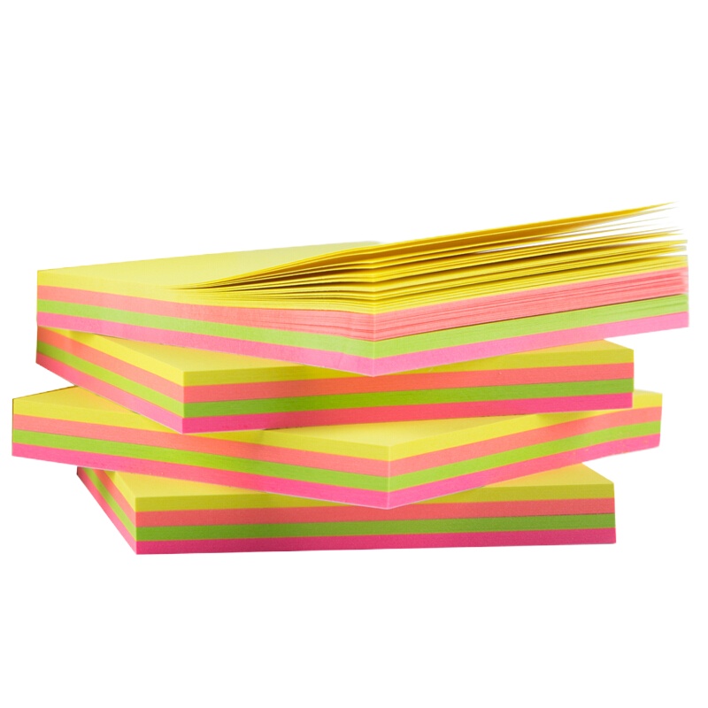 Zs-广博(GuangBo)ZGT9290 76*76mm荧光便利贴 粘性便签纸 办公记事贴 12本装