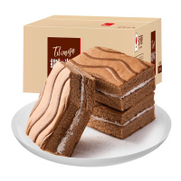 [满88减50元]泓一提拉米苏夹心蛋糕[摩卡味400g]整箱早餐面包西式千层蛋糕网红零食