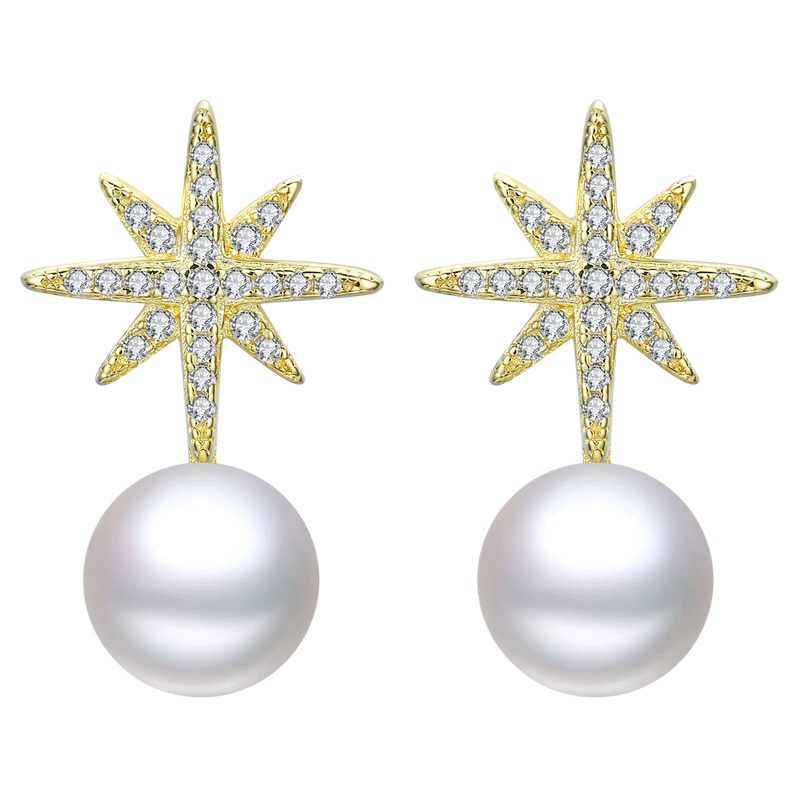 佰色传情(BRIR)925纯银淡水珍珠耳钉女气质韩国简约个性百搭耳环时尚耳坠耳饰品