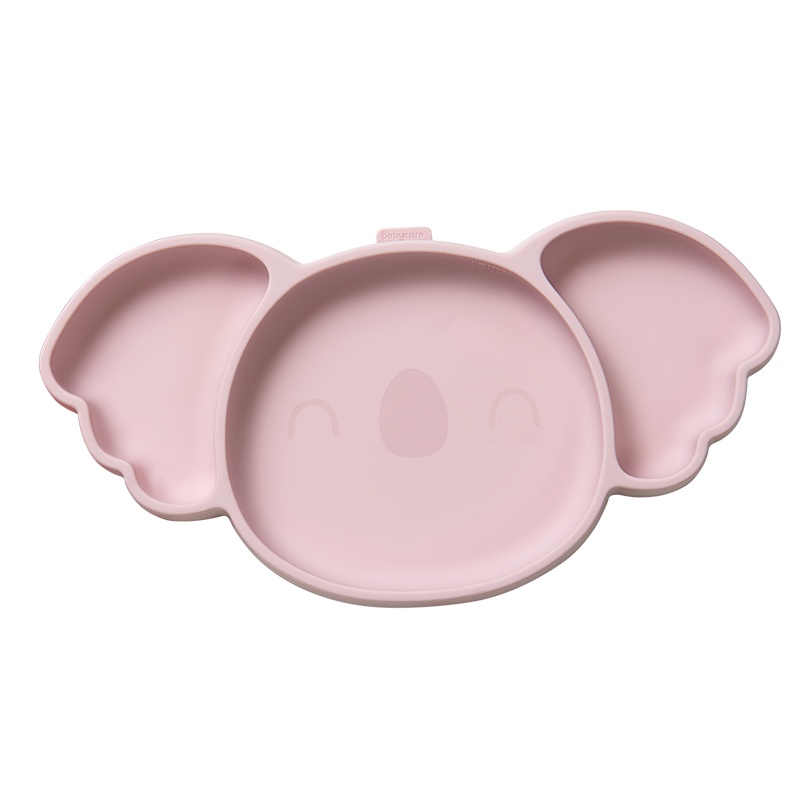 babycare宝宝餐盘硅胶儿童学吃饭碗卡通可爱餐盘吸盘式婴儿分格盘考拉餐盘