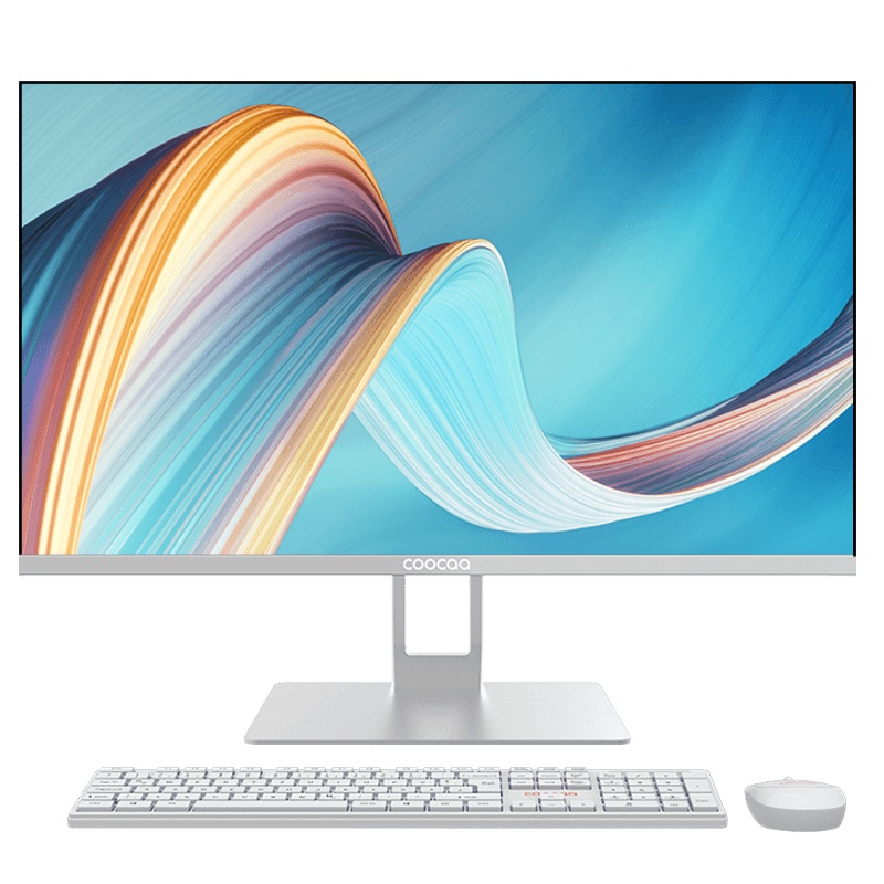 创维酷开 一体机电脑网课学习家用办公娱乐台式电脑整机全套23.8英寸四核7500 8G 256G