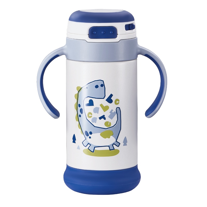 babycare儿童保温杯带吸管防摔 幼儿园宝宝喝水杯子婴儿保温水壶