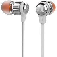 JBL T180A 立体声入耳式耳机 重低音耳麦线控立体声手机通用男女运动耳塞 银