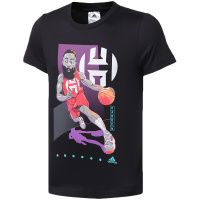 阿迪达斯男服短袖T恤2020新款哈登漫画圆领篮球休闲运动服FM4779