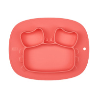 babycare宝宝餐盘吸盘碗分格盘卡通硅胶防摔辅食碗可爱儿童餐具 硅胶分格餐盘-布拉诺螃蟹