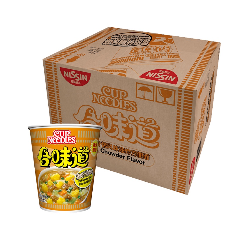 中国香港Cup Noodles合味道杯面 方便面 猪肉什锦风味75g*24/箱 方便速食杯面泡面开杯乐