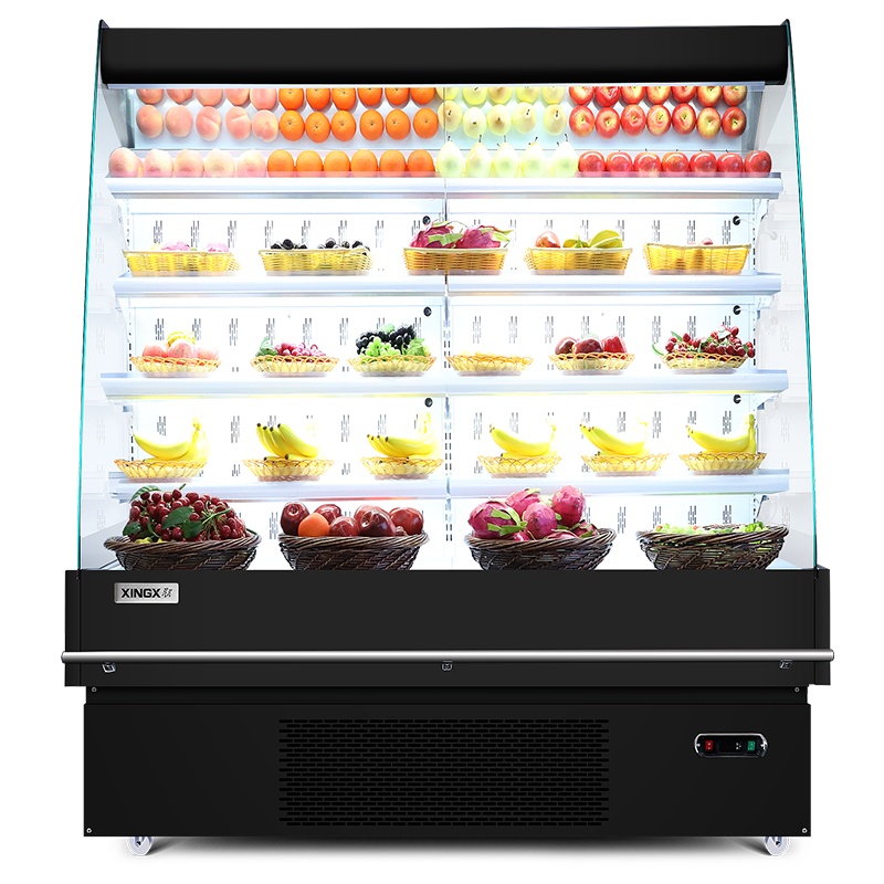 星星(XINGX) 超市风幕柜展示柜冰柜保鲜柜水果蔬菜冷藏柜 IVMC-2.0-10020WB(黑)