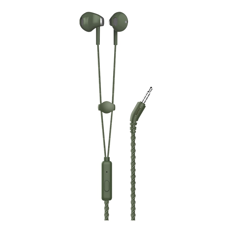 REMAX 手链式音乐通话耳机3.5mm接口 华为 小米安卓手机连线入耳耳机 绿色