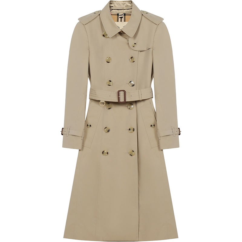 博柏利/巴宝莉 BURBERRY 女士棉质长款风衣外套80457791