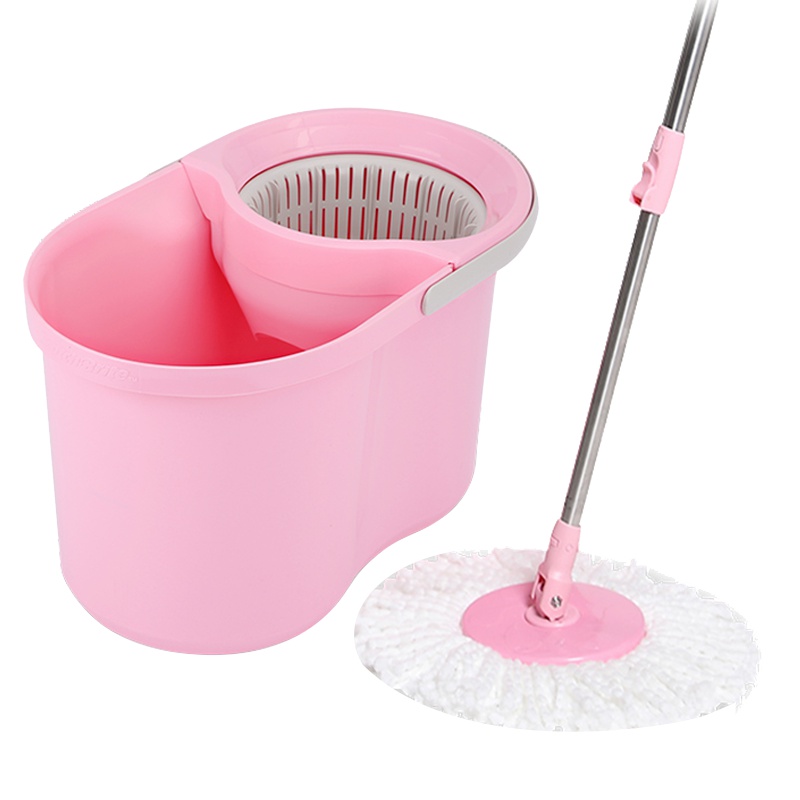 3M 思高 T4炫彩拖地拖把桶旋转拖把家用脱水拖布桶拖地桶地拖桶墩布 粉色(2个替换头)