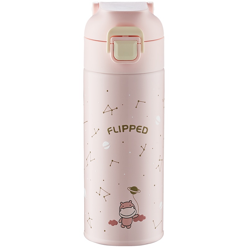 炊大皇萌趣弹跳网红ins风格便携随手杯真空保热保冷可爱学生创意保温杯400ML MQ40A2