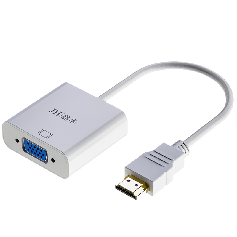 晶华 HDMI转VGA线转换器带音频 高清视频转接头 机顶盒电脑笔记本PS4游戏机机连接显示器电视投影仪白色 K835