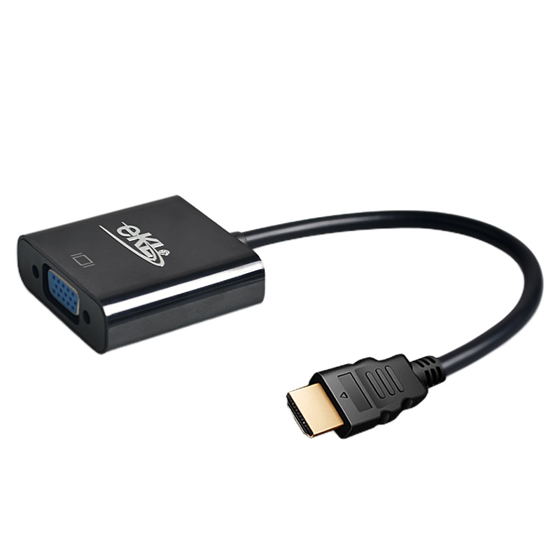 eKL HDMI转VGA转换线 笔记本接投影仪转换器 播放机接电脑显示器电视盒子连接线 HDMI转VGA带音频(黑色)