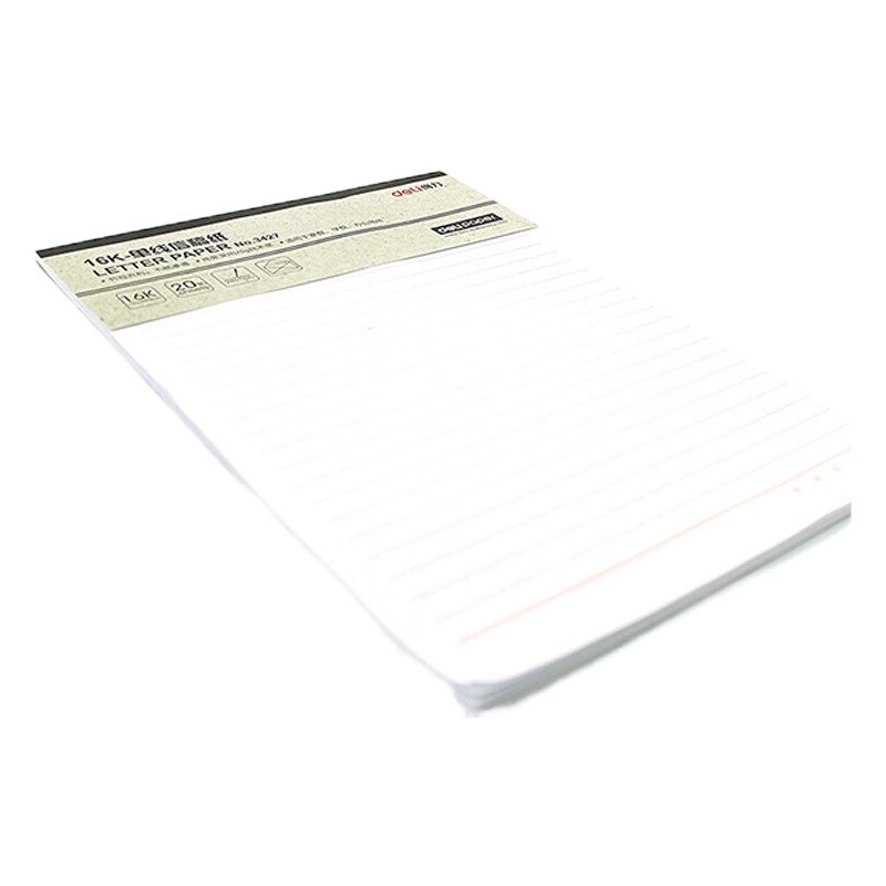 得力(deli) 3427单线信稿纸-70g-266*190mm 单本装(起订量不足50本不发货)(J)