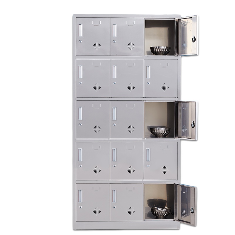 埔盾 304不锈钢医院诊所员工储物柜收纳柜201十五门更衣柜