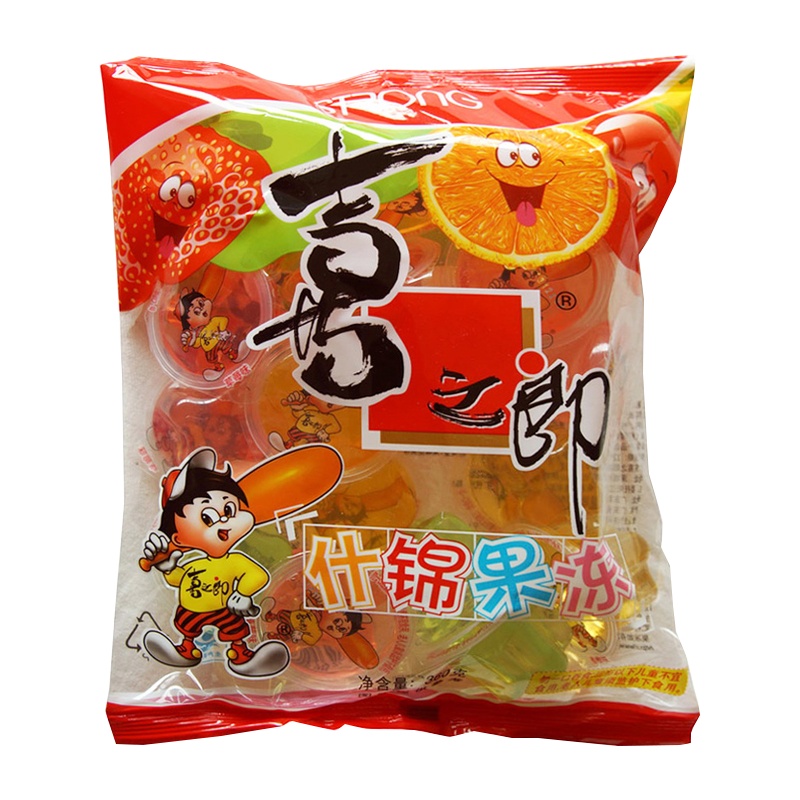 喜之郎果冻什锦果冻乳酸果冻360g袋装办公室休闲零食小吃