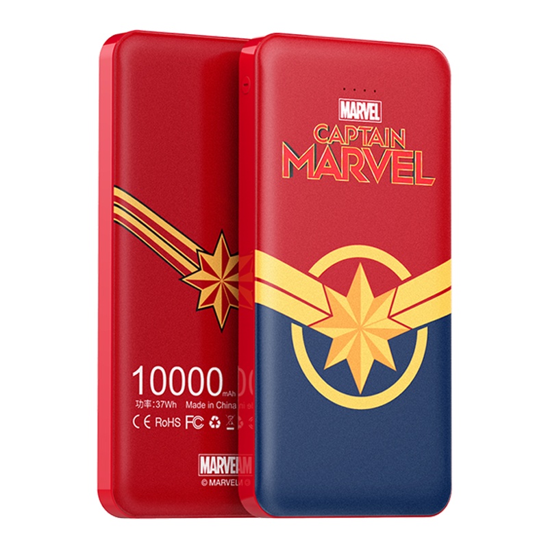 ESCASE漫威移动电源正版惊奇队长10000毫安充电宝迷你超薄小巧便携款女生男款卡通可爱适用华为苹果oppo小米