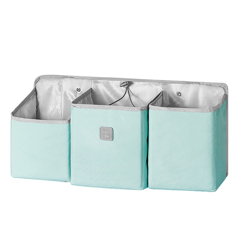 babycare 婴儿床挂袋宝宝尿不湿收纳袋挂篮尿布包挂袋置物架可水洗浅嗬绿小号5070