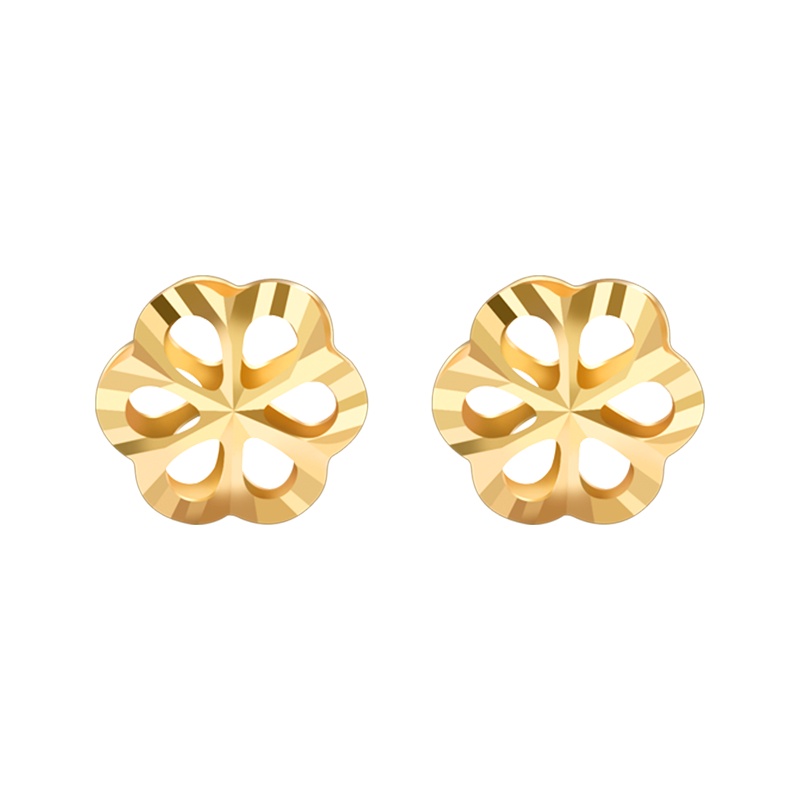 Ryual 18K金耳钉玫瑰金女士耳环彩金花形耳饰 黄金色计价款情人节礼物