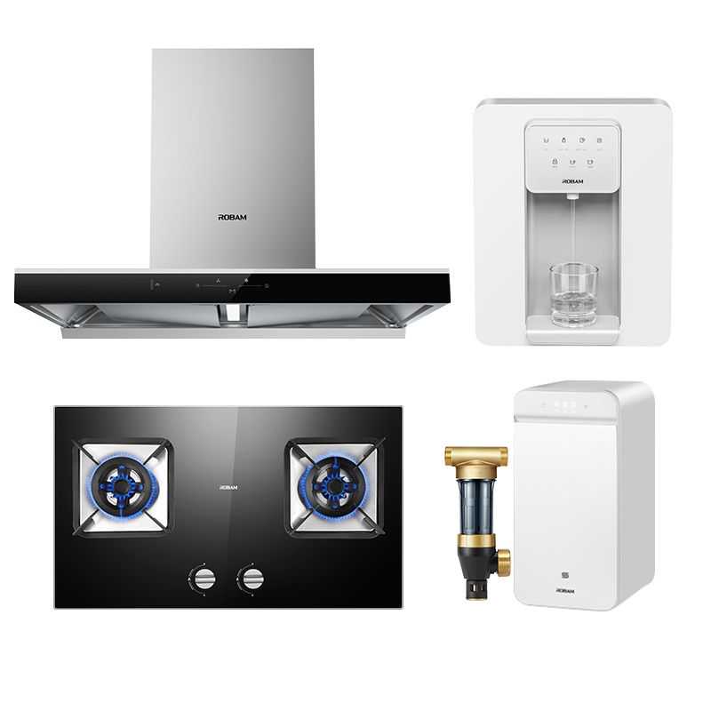 老板(ROBAM)厨电套装 油烟机灶具 净水器管线机 60N0+57B0+600-JV332A+GX05+GL05