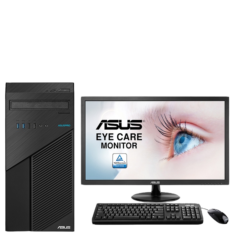 华硕(ASUS)商用台式电脑主机 弘道D500TA(15-10400 8GB 256G+1TB win10Home )