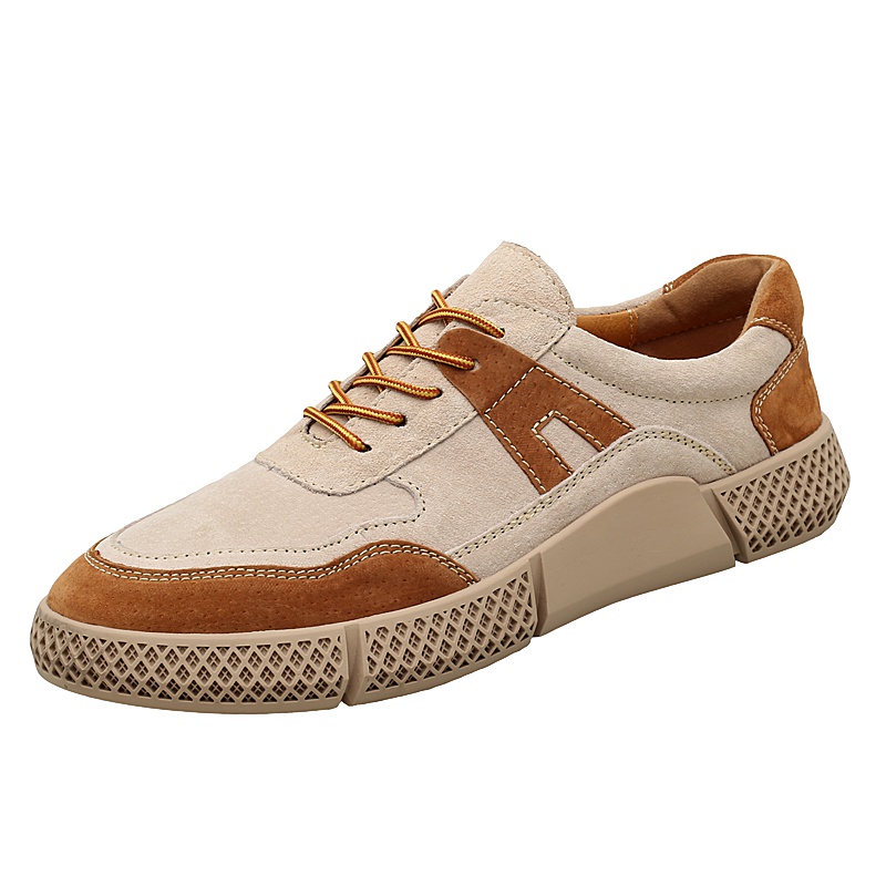 策乐(cele)板鞋男潮流时尚休闲鞋猪皮鞋子男系带低帮鞋英伦HY-6011