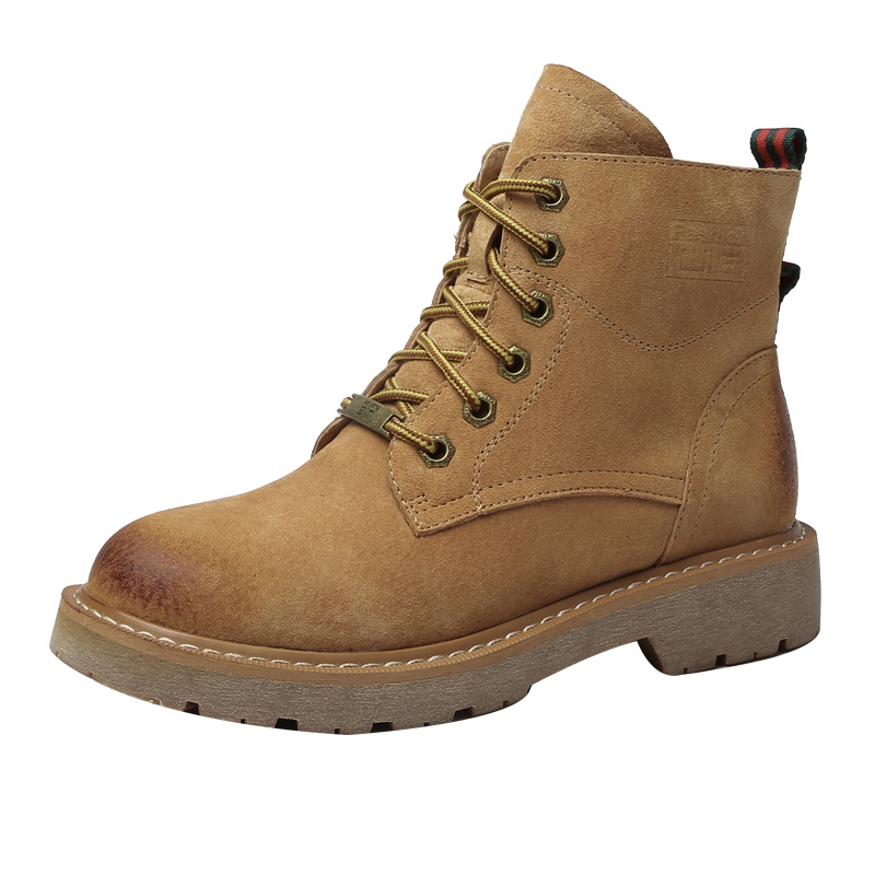 马克华菲2018年冬季新款平底马丁靴英伦复古百搭短筒靴子女鞋