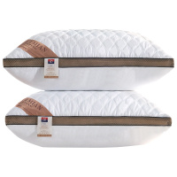 泰念Tai nian 星级酒店枕头双边立体羽丝绒枕芯一对拍2纤维枕可水洗调整高低学生成人护颈枕