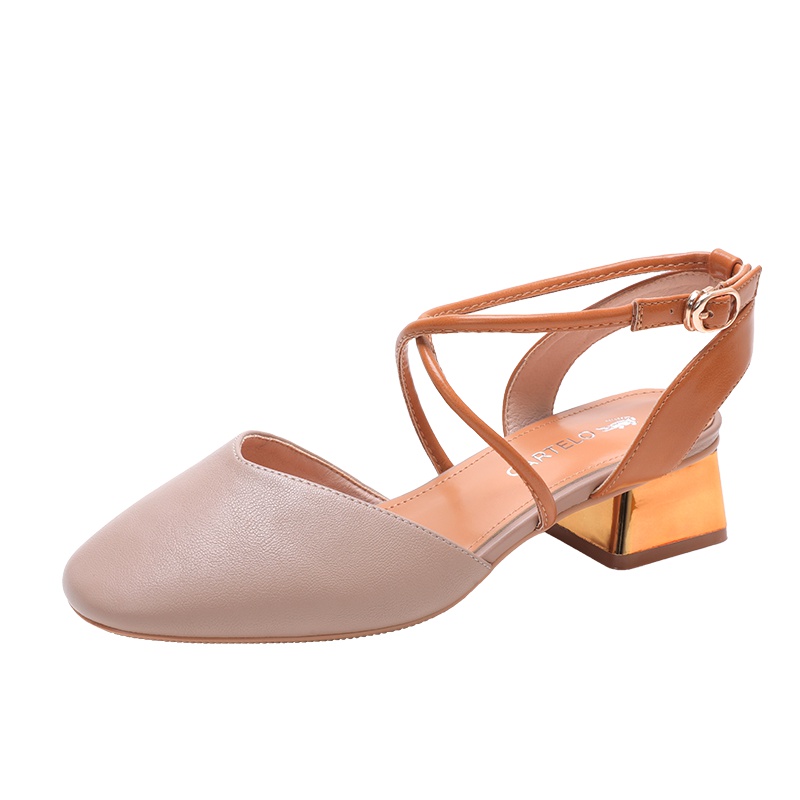 卡帝乐鳄鱼（CARTELO）皮凉鞋女韩版时尚性感防滑百搭出行舒适透气