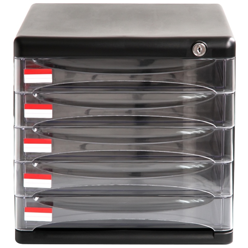 得力 9795 五层带锁文件柜