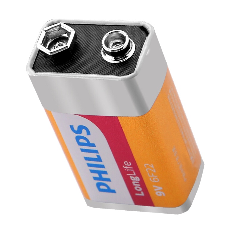 飞利浦(PHILIPS)9V碳性电池1粒装九伏6F22方形 适用于遥控器/玩具/无线麦克风/报警器/万用表等