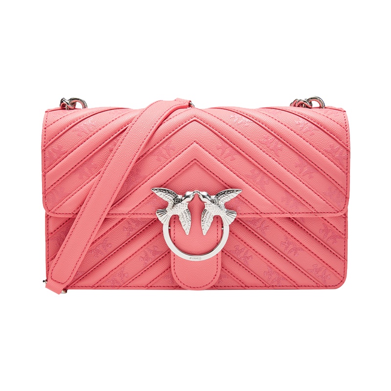 PINKO 品高女士LOVE BAG系列绒面牛皮时尚链条单肩包3U2032Y4NC红色TU