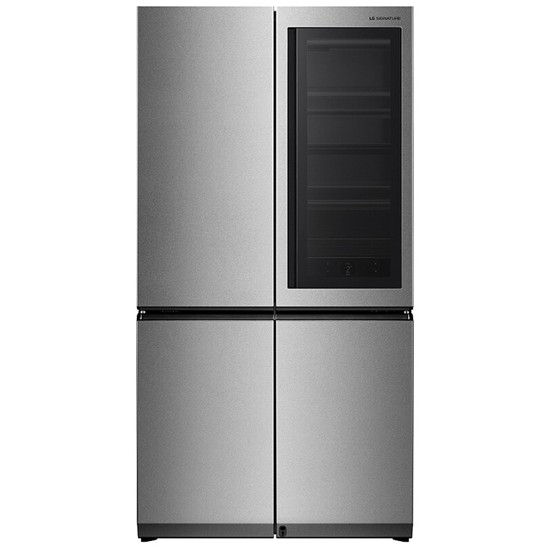 LG玺印冰箱GR-Q23FGNGM 682升大容量原装进口敲立见对开门中门冰箱 自动开门 流光银色 智能电脑控温