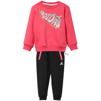 adidas童服小童针织套装女童加绒休闲运动服DY7881 104 DY7881桃红色
