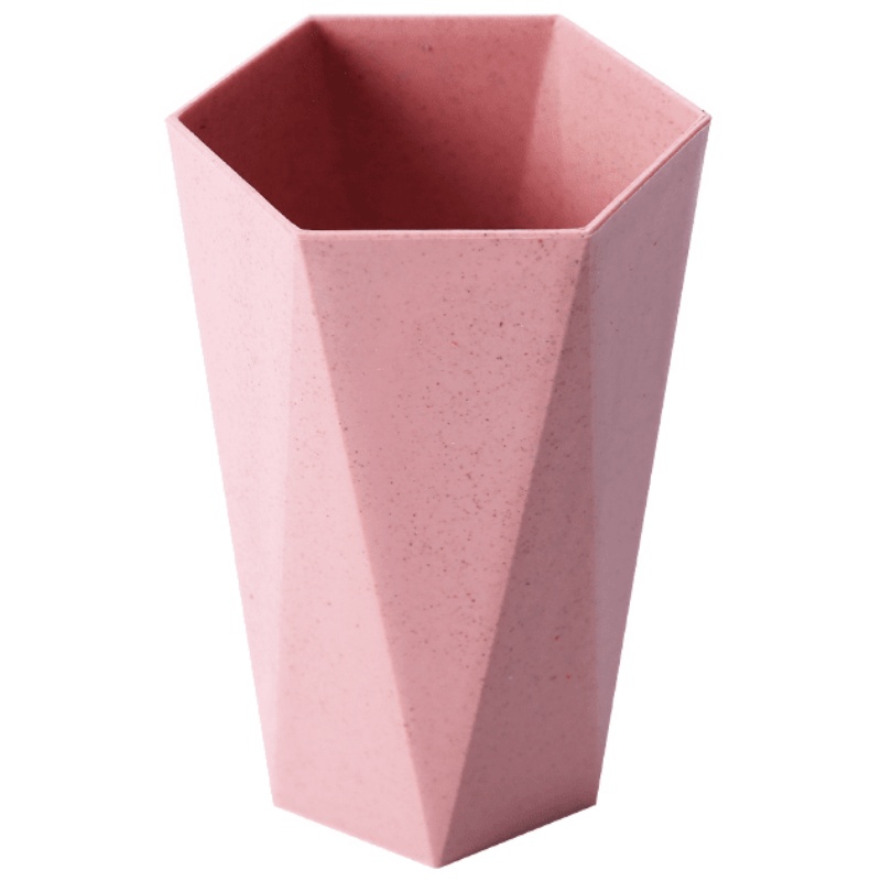 权夫人麦秸几何菱形刷牙杯漱口杯喝水杯子 家用情侣牙刷杯洗漱杯牙缸