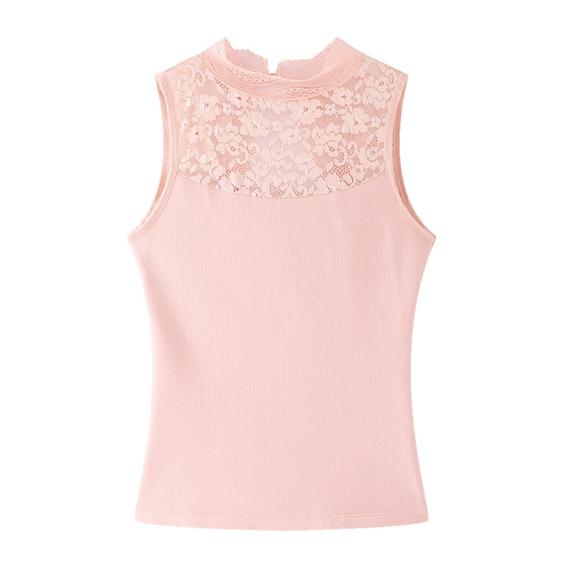 都市丽人【精致蕾丝背心】秋冬背心内搭秋新修身美体女士保暖上衣7W8491