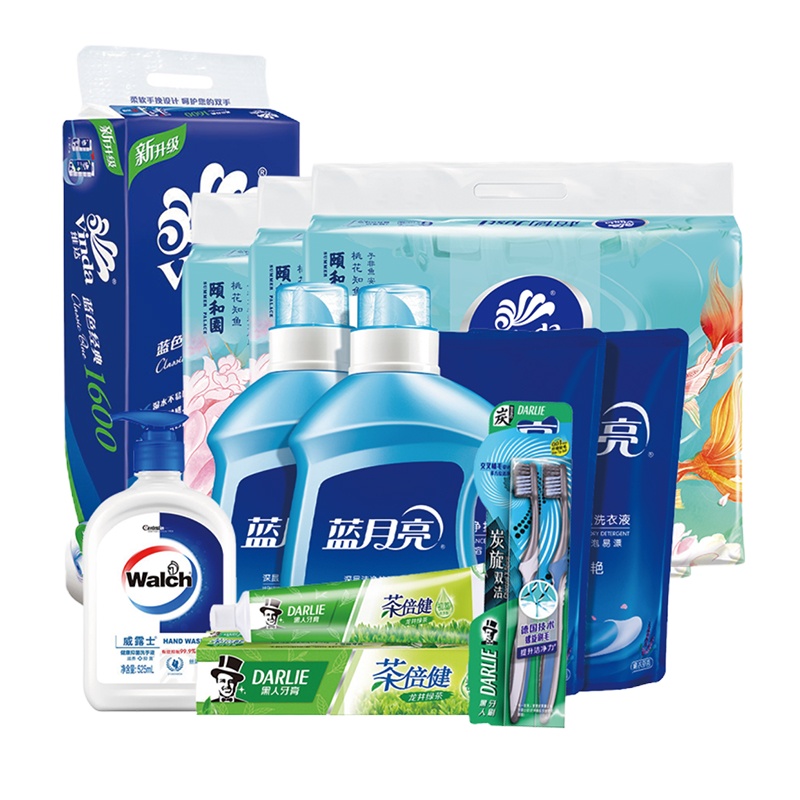 洗护个护套餐1(洗手液+牙膏+牙刷+抽纸卷纸+洗衣液)新老包装随机发货 只限集采徐州一地,单买不发货