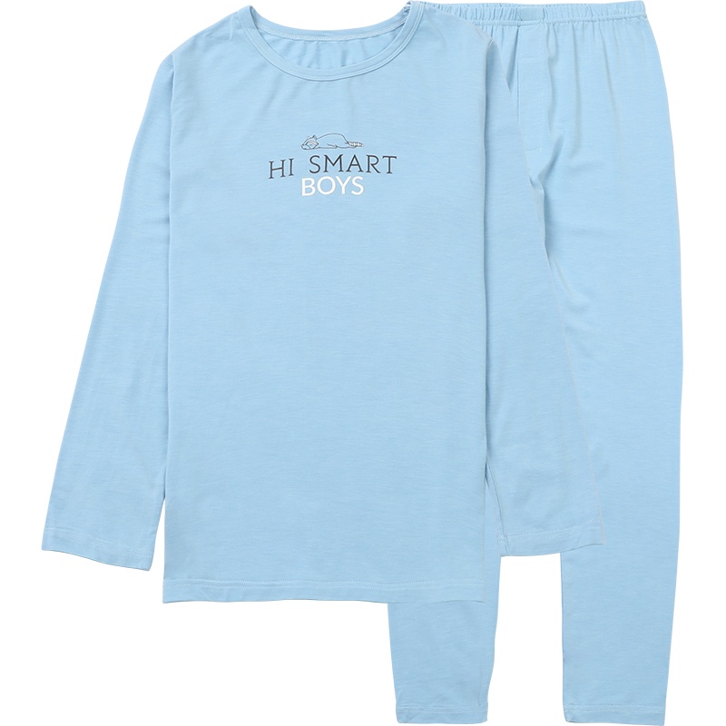 [抑菌A类]红豆儿童内衣套装中大童低圆领男女童睡衣保暖内衣大男女童秋衣秋裤套装