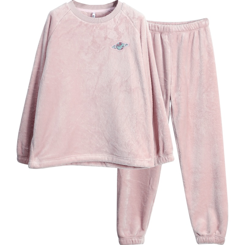 红豆(HODO)舒适加厚保暖法兰绒睡衣女套装女士睡衣家居服秋冬新款