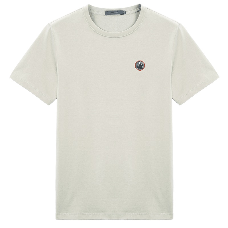 黑鲸图案刺绣短袖T恤夏季男装字母印花舒适套头衫男CNTBJ28016A