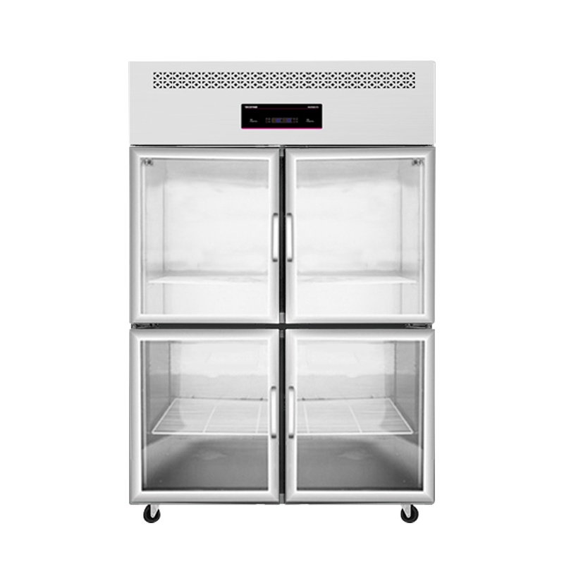 lecon乐创厨房冰箱 冷藏冷冻双温四门冰箱大容量冷柜饭店后厨冷藏冷冻展示柜食品储藏箱四小门组合款[全冷藏]