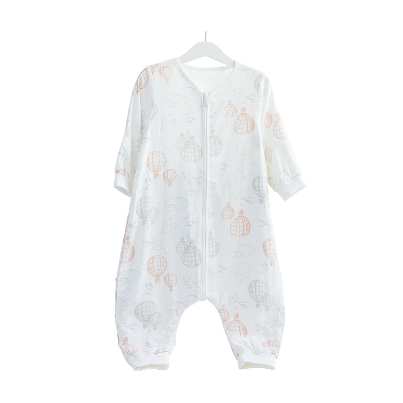 俩个宝宝婴儿睡袋夏季薄款四季通用款春秋纯棉宝宝纱布分腿睡袋儿童防踢被