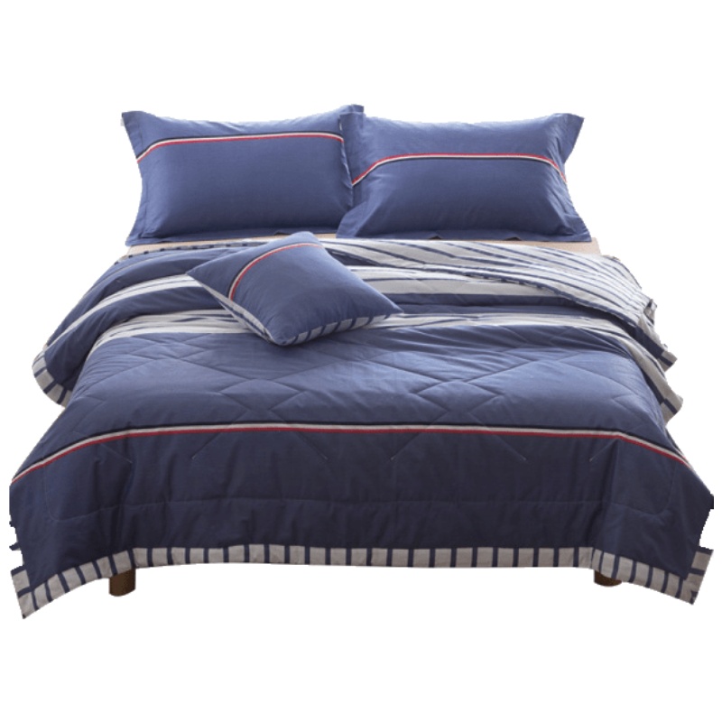 简约条纹几何可水洗纯棉夏凉被维科家纺全棉夏被儿童学生空调被